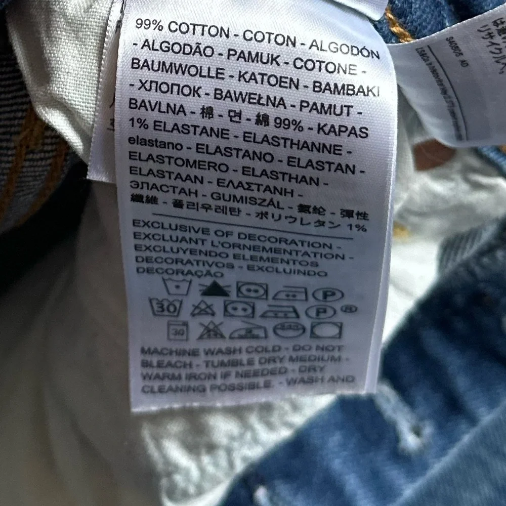 Levi’s Ribcage Straight Blue Jeans Ankle Size 31 High Rise Cropped Denim - Picture 10 of 11